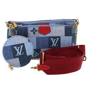 LOUIS VUITTON Denim Multi Pochette Accessoires Shoulder Bag M44990 Auth ar6462A